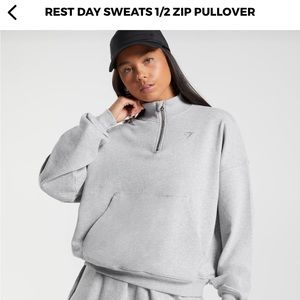 Gymshark rest day sweats 1/2 zip pullover